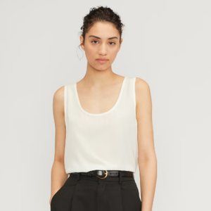 Women's Everlane Clean Silk Tank Off-White Size XS